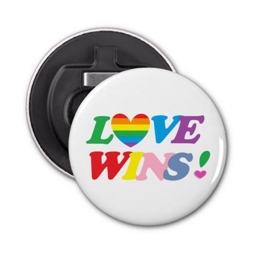 Rainbow Love Wins Pride Heart Bottle Opener