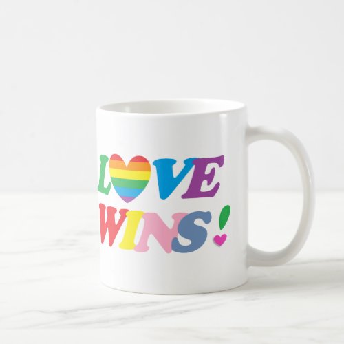 Rainbow Love Wins Pride Heart Coffee Mug