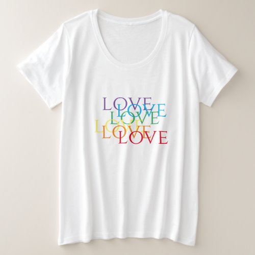 RAINBOW LOVE Womens Plus Size T_Shirt
