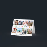 Rainbow 'LOVE YOU DADDY' Photo Collage Keepsake Holiday Card<br><div class="desc">Create your very own special keepsake Card for dad! Design features 8 square photographs of your choice with modern rainbow typography 'LOVE YOU DADDY' and personalize with message and name/s.</div>