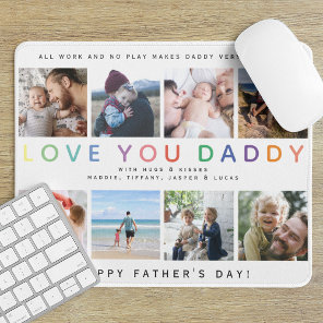 Rainbow 'LOVE YOU DADDY' Photo Collage Keepsake Mouse Pad