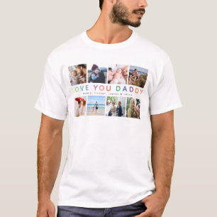 Rainbow 'LOVE YOU DADDY' Photo Collage Keepsake T-Shirt