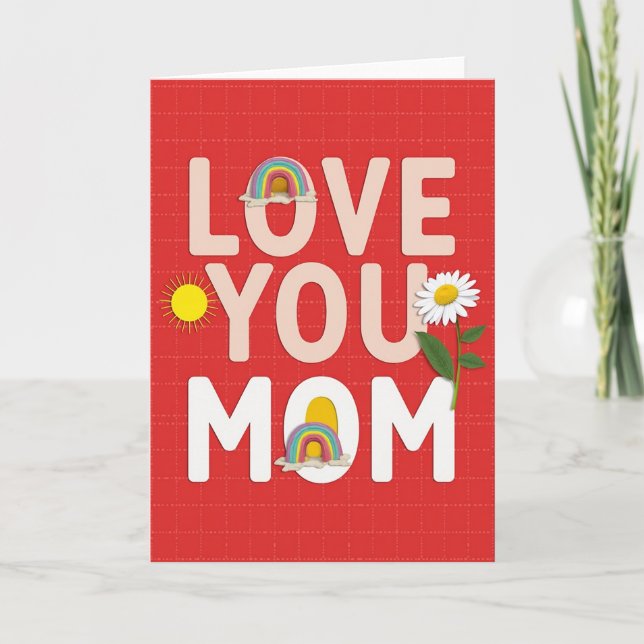 Rainbow Love You Mom Art Card (Front)