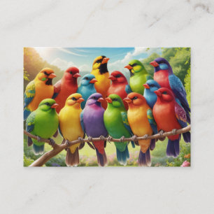 Rainbow Lovebirds: A Serenade in the Garden Business Card