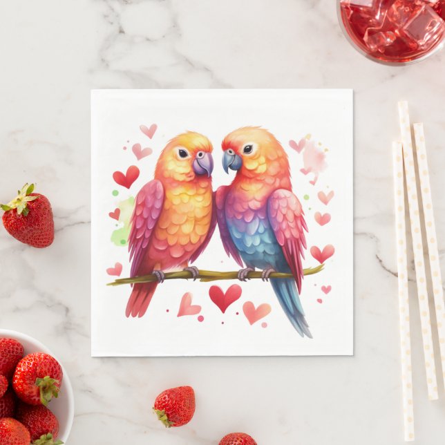 Rainbow Lovebirds  Napkins (Insitu)
