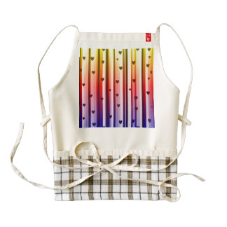 Rainbow Loves Hearts Design Zazzle HEART Apron