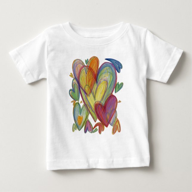 Rainbow Loving Hearts Art Custom Shirt (Front)
