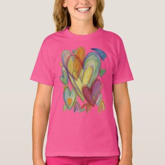 Rainbow Loving Hearts Art Custom T-Shirt
