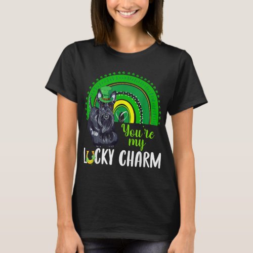 Rainbow Lucky Charm Scottie Dog Lover St Patricks  T_Shirt