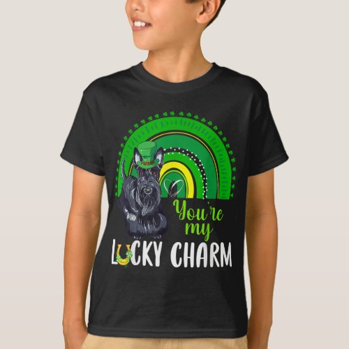 Rainbow Lucky Charm Scottie Dog Lover St Patricks  T_Shirt