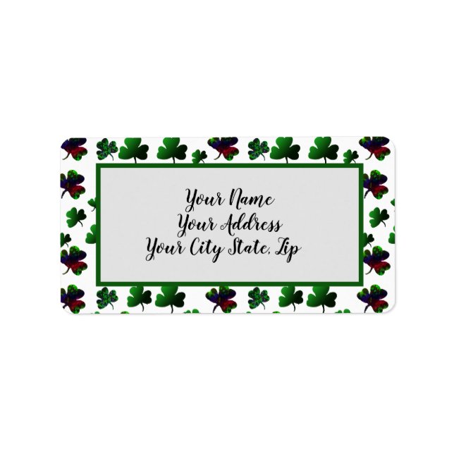 Rainbow Lucky Shamrockr Design Label (Front)