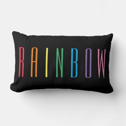 RAINBOW Lumbar Pillow  Black