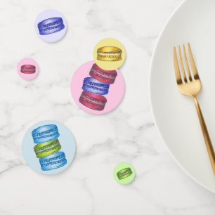 Rainbow Macaron Cookies French Pastry Bakery Food Confetti