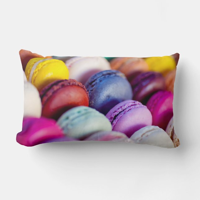 Rainbow macaron macaroons sweet pillow cushion (Front)