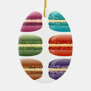 rainbow macarons ceramic ornament