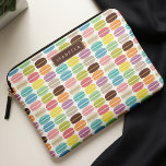 Rainbow Macarons Pattern Personalized Laptop Sleeve<br><div class="desc">Colorful macarons pattern.</div>