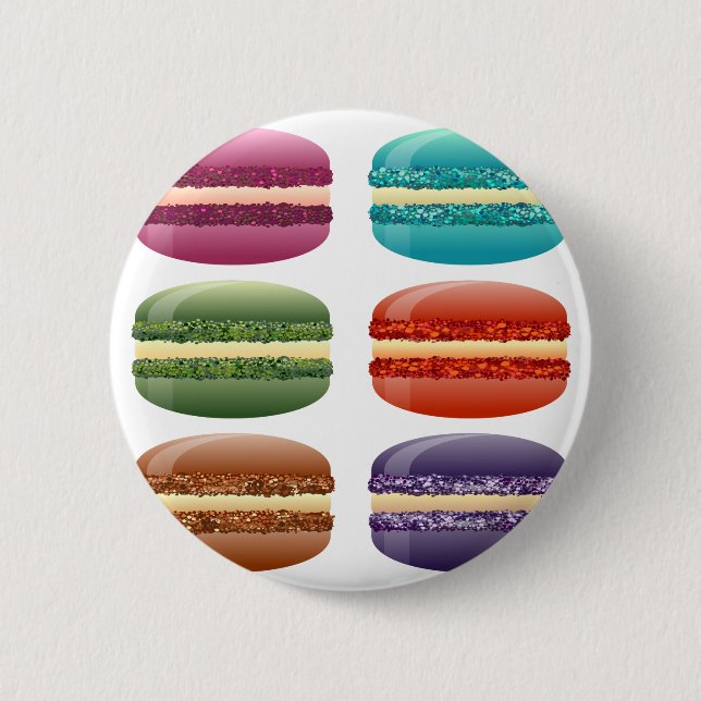 rainbow macarons pinback button (Front)