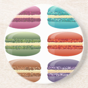 rainbow macarons sandstone coaster