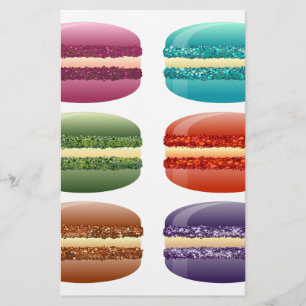 rainbow macarons stationery