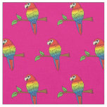 Rainbow Macaw Parrots Cute Birds Fabric