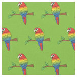 Rainbow Macaw Parrots Cute Birds Fabric