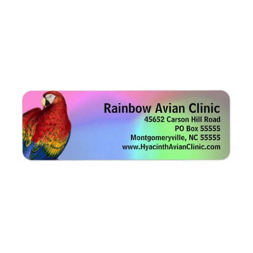 Rainbow Macaw with Colorful Background Label