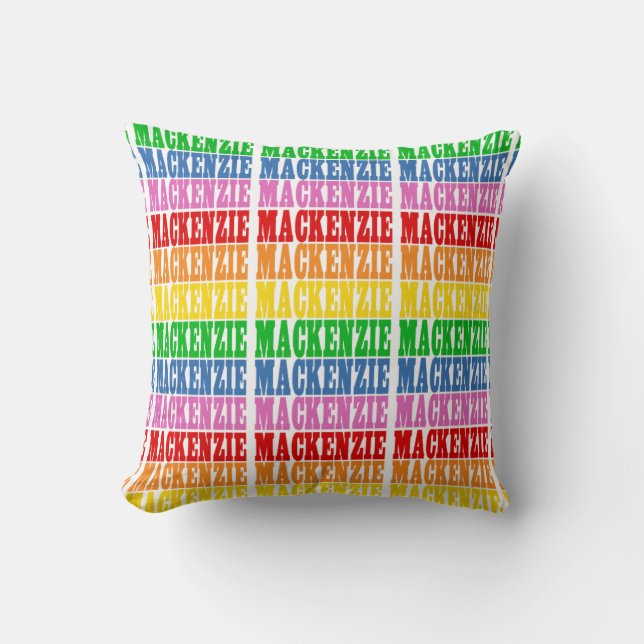 Rainbow Mackenzie Throw Pillow (Front)