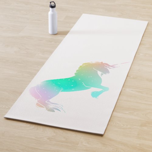 Rainbow Magic Unicorn White Fun Yoga Mat