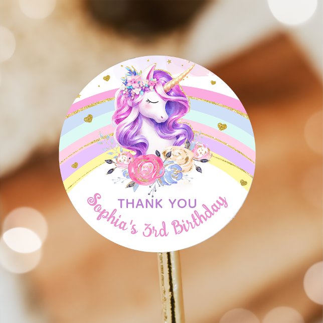 Rainbow Magical Unicorn Birthday Sticker (Creator Uploaded)
