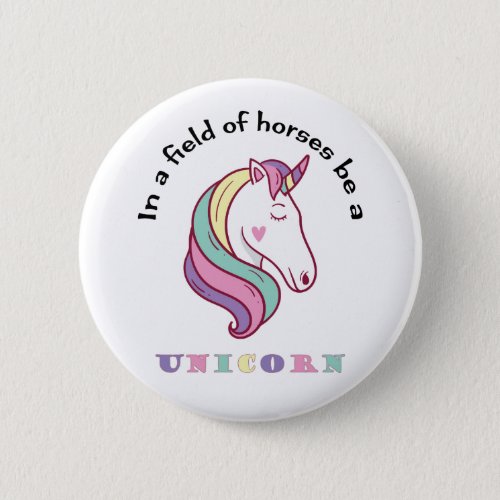 Rainbow Magical Unicorn Button