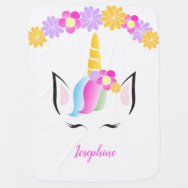 Rainbow Magical Unicorn personalized unicorn Baby Blanket