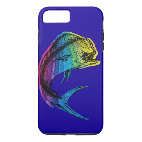 Rainbow Mahi Mahi on Ocean Blue iPhone 8 Plus7 Plus Case