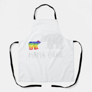 Rainbow Mama Bear Always Forever Love Support Prid Apron