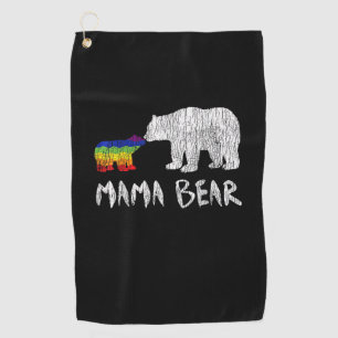 Rainbow Mama Bear Always Forever Love Support Prid Golf Towel