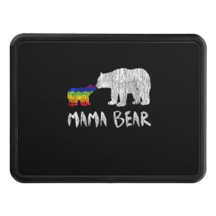 Rainbow Mama Bear Always Forever Love Support Prid Hitch Cover