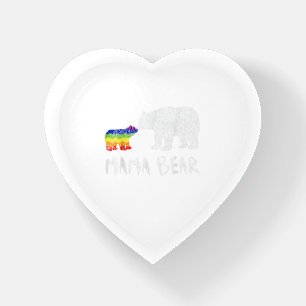 Rainbow Mama Bear Always Forever Love Support Prid Paperweight