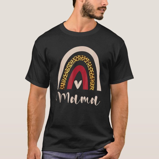 Rainbow Mama Leopard Boho Style T-Shirt (Front)