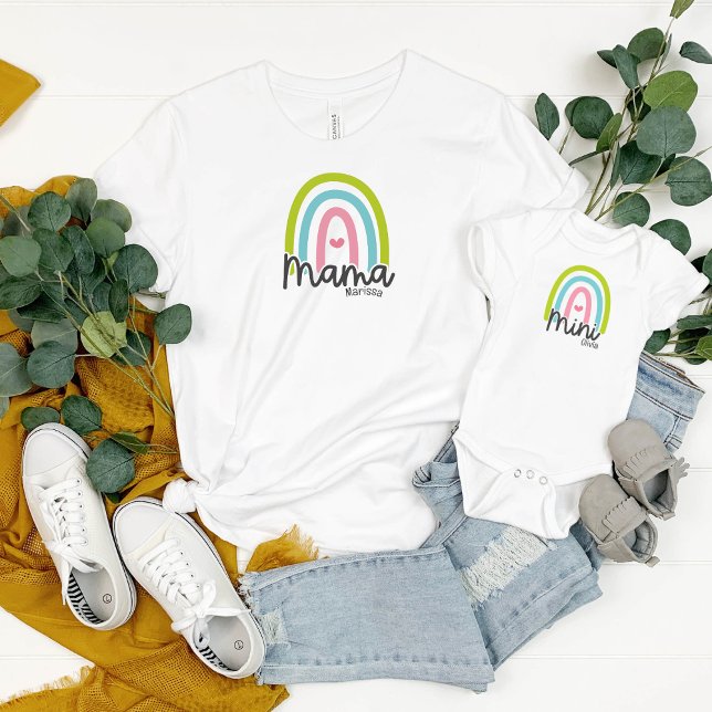 Rainbow Mama Mini Matching Customizable  Baby Bodysuit (Creator Uploaded)