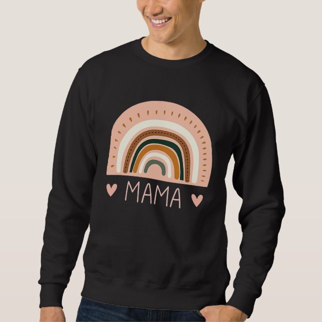 Rainbow Mama V Neck  Boho Style Teacher for Mom Sweatshirt (Front)