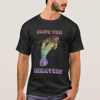 Rainbow Manatee Save The Sea Cow Species Endangere T-Shirt