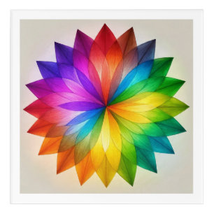 "Rainbow Mandala Bloom – Sacred Geometry Wall Art