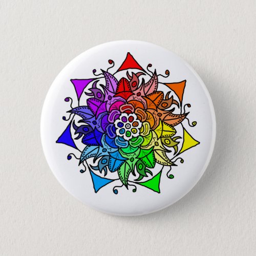 Rainbow Mandala Button