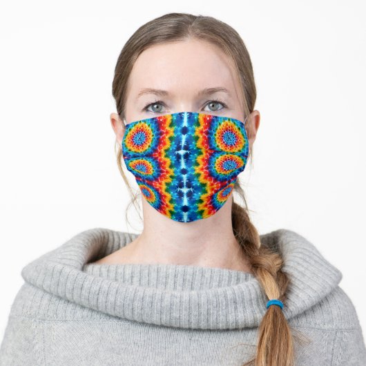 Rainbow Mandala Cloth Face Mask - Virus Prevention (Worn)