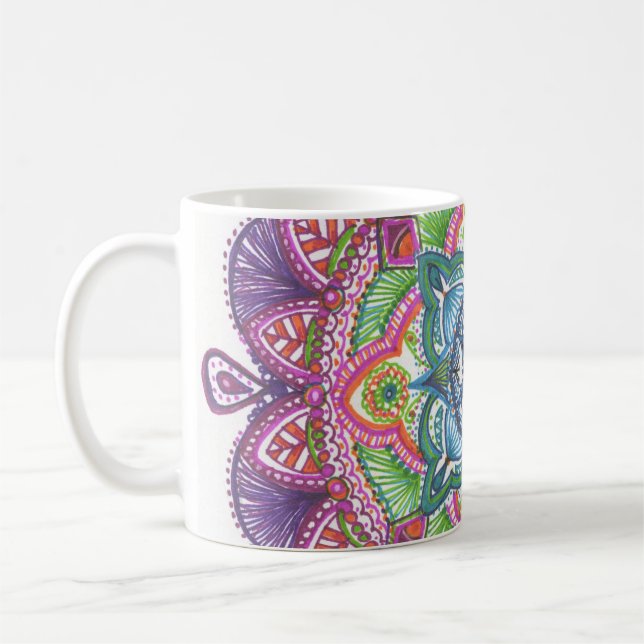 Rainbow Mandala Coffee Mug (Left)