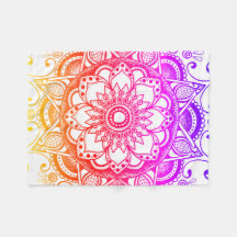 Rainbow Mandala Fleece Blanket
