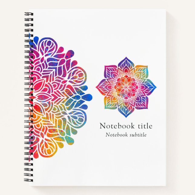 Rainbow Mandala Indian Notebook (Front)