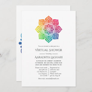 Rainbow Mandala Indian Virtual Shower Invitation