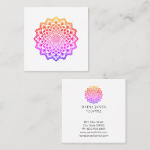 Rainbow Mandala Life Coach Counselor Square Business Card