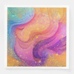 Rainbow Mandala Paper Dinner Napkins