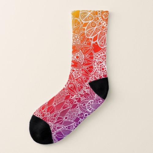 Rainbow Mandala Pattern Socks